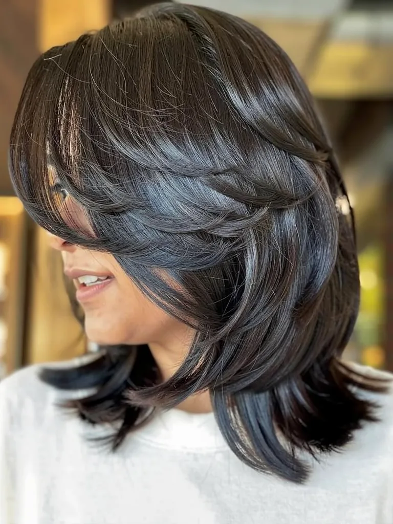 Voluminous Medium-Length Long Layers in Espresso